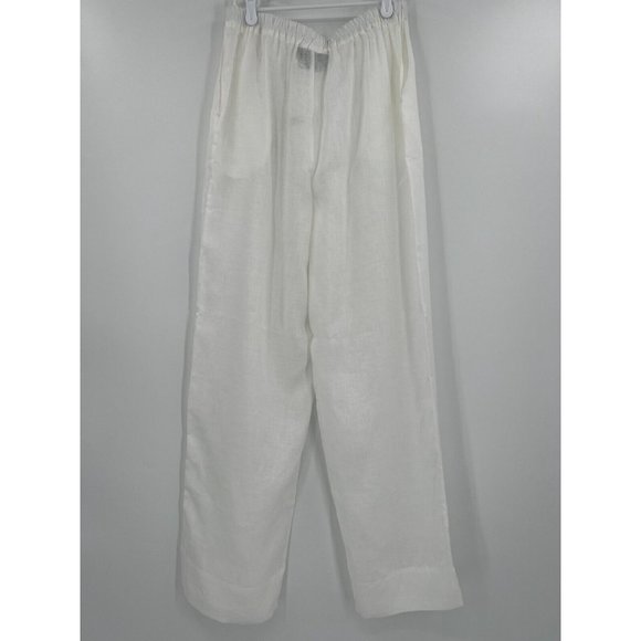 Sleeper Women’s Linen Pajama Set Button Front Shirt Pants Paper White 1/XS-S NWT - Picture 10 of 10